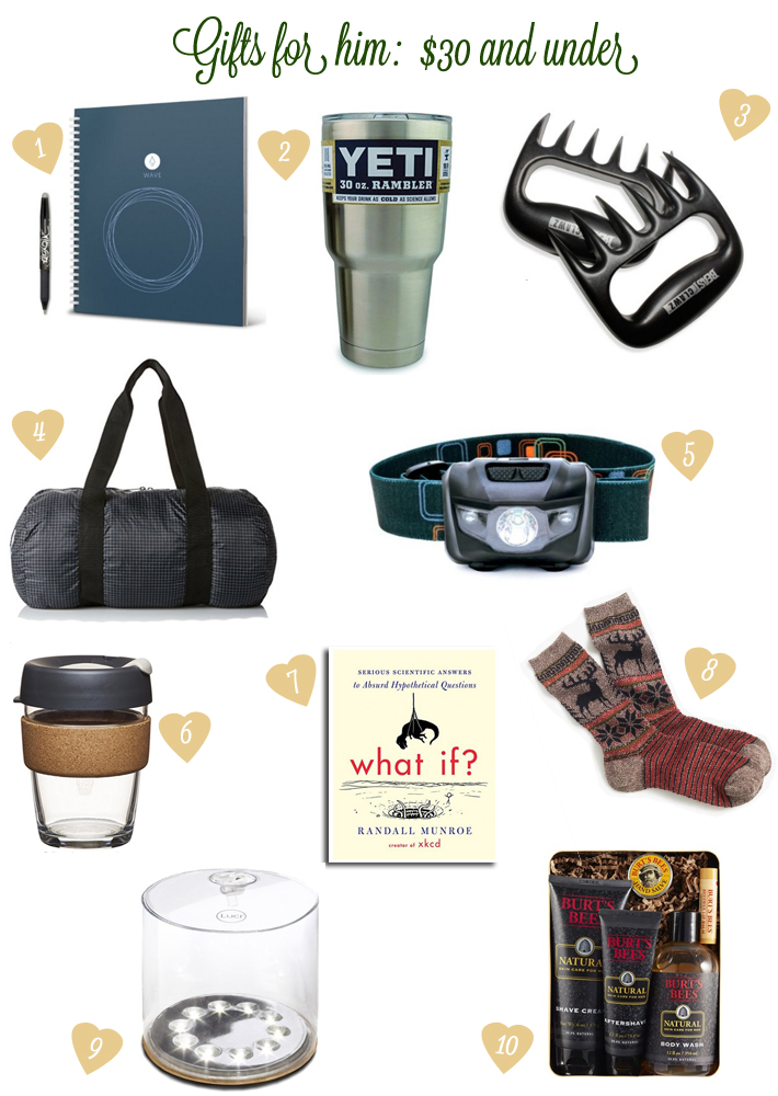 Gifts for him: $30 and under