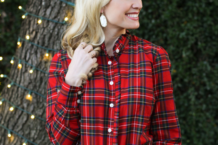 Christmas Holiday Plaid Outfit || joyfully so