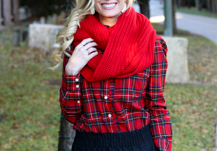 Christmas Holiday Plaid Outfit || joyfully so