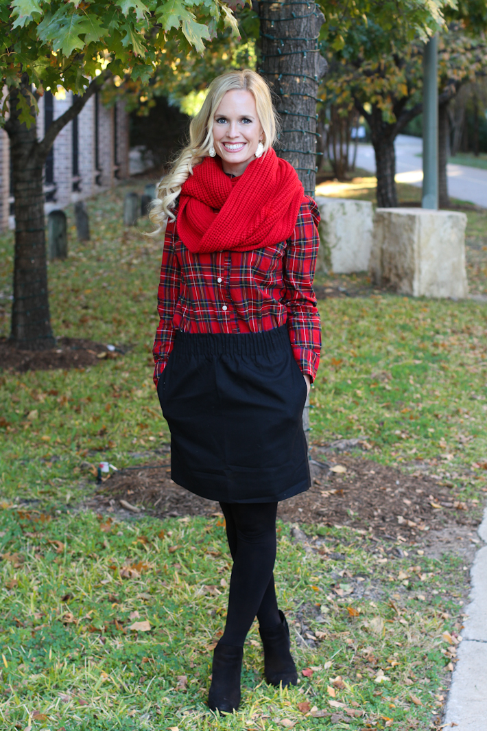 Christmas Holiday Plaid Outfit || joyfully so