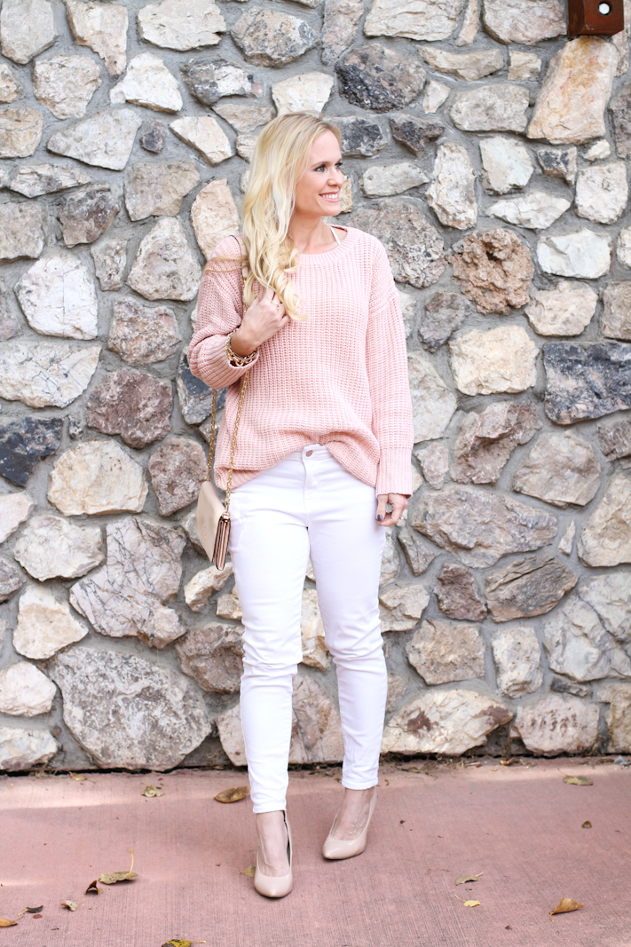 pink oversized sweater