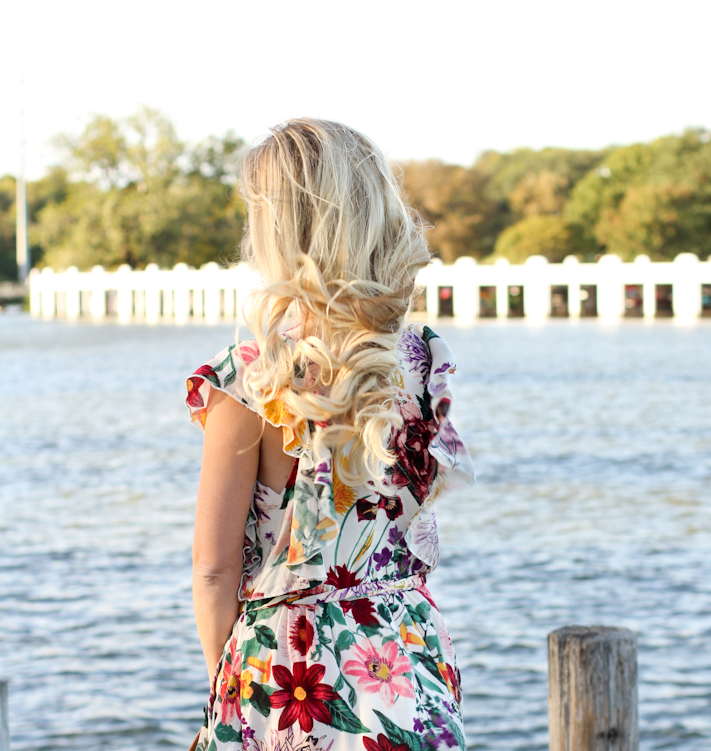 windblown hair autumn dress