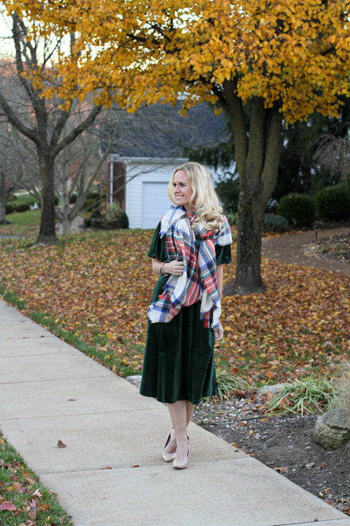 Forest Green Velvet Dress | Outfit Idea - joyfully so