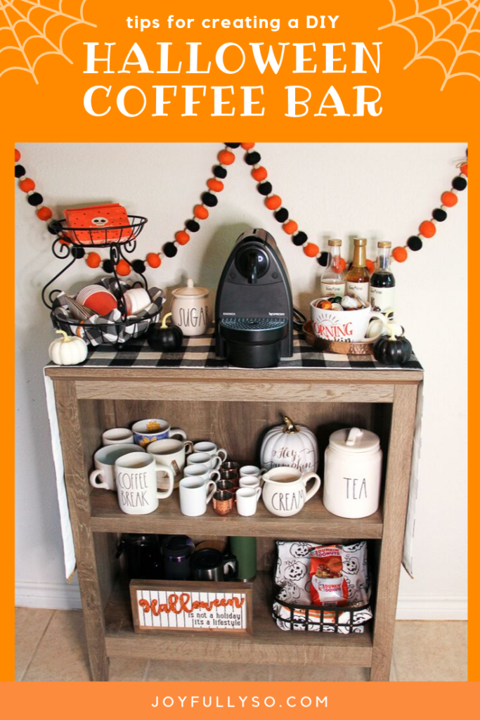 Tips for creating a DIY Halloween Coffee Bar for home!