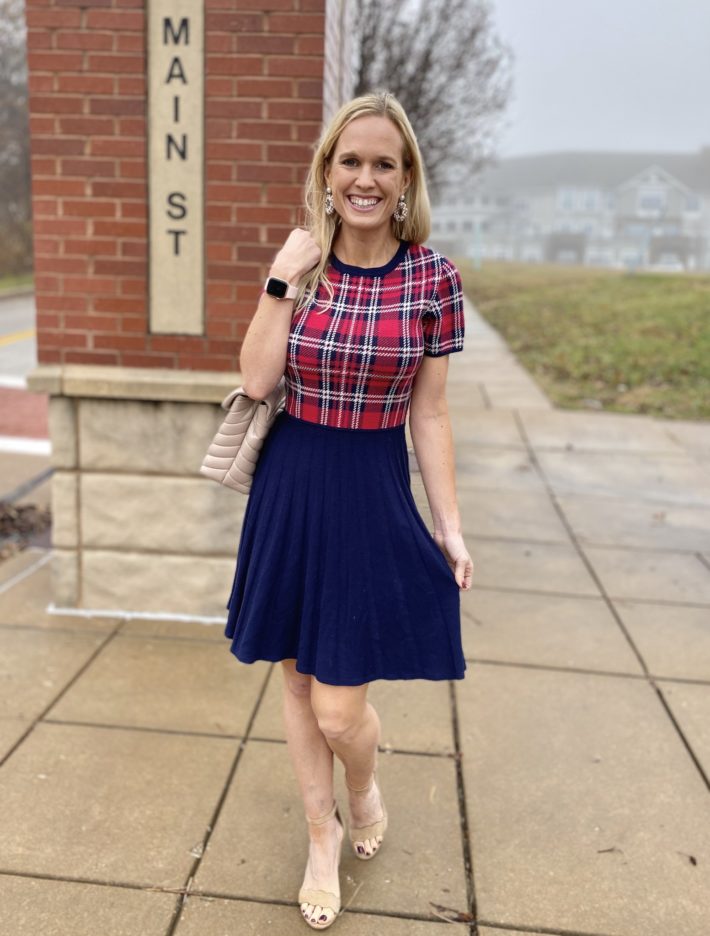 Red tartan print that makes the perfect holiday dress! 