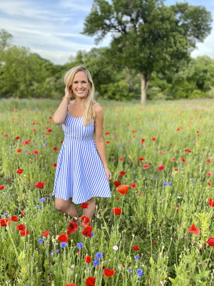 Dallas area wildflowers - wearing Old Navy