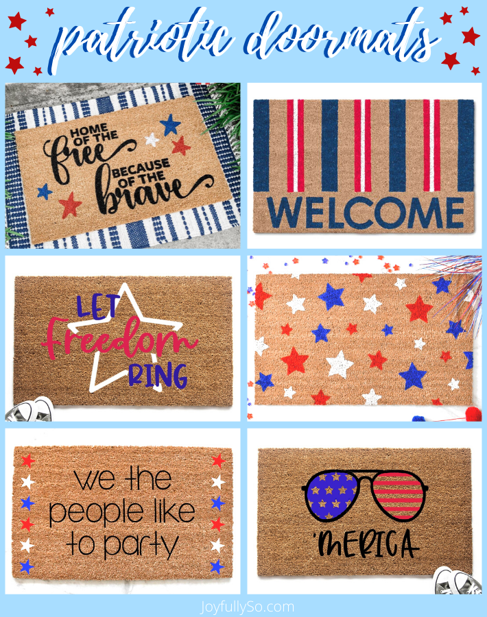 summer doormats | patriotic doormat ideas | front porch updates | patio ideas