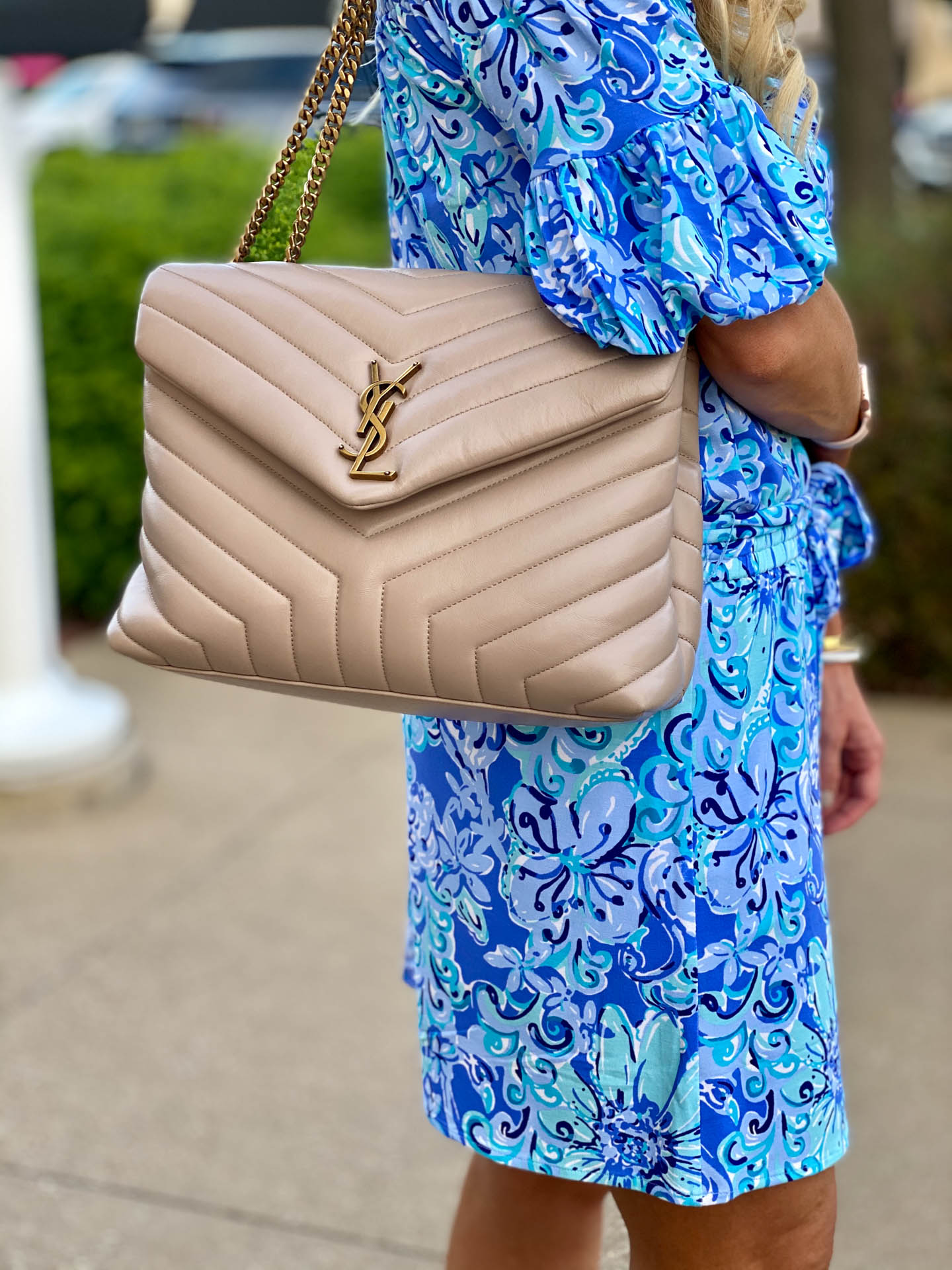 Lilly Pulitzer Romper with Tory Burch Millers, YSL Handbag, and bangles - summer style, endless summer, resort 365