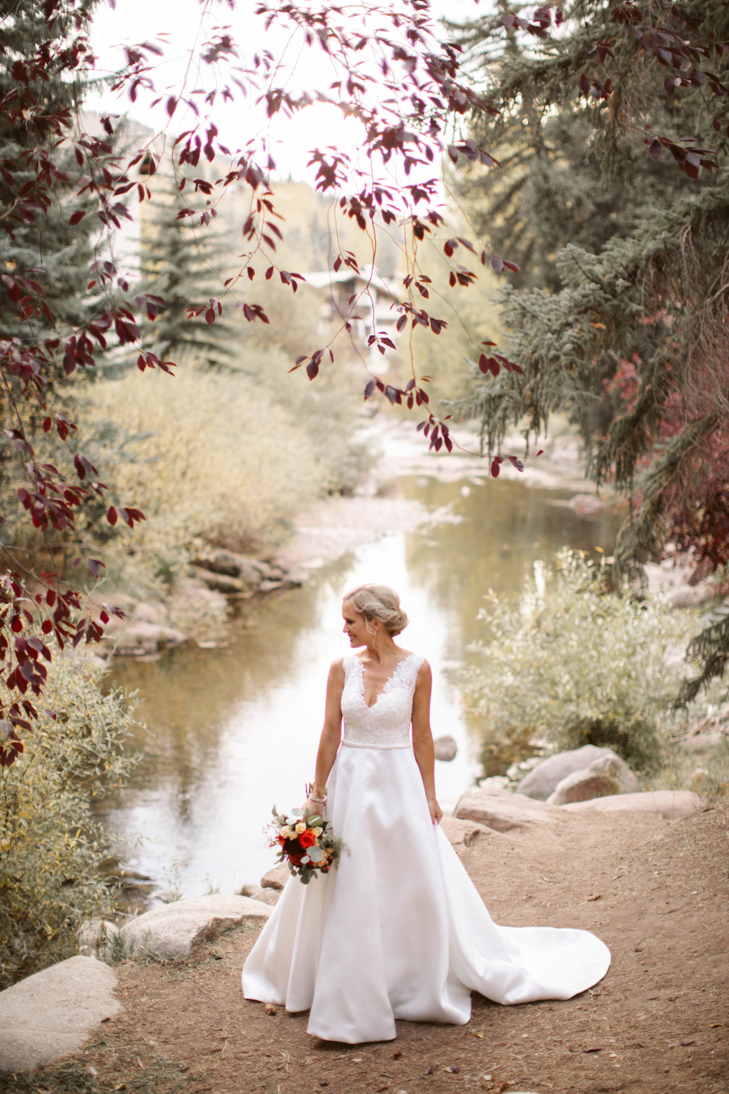 Vail Micro Wedding | Fall wedding in Colorado | COVID wedding | Vail, CO wedding | Bridal portrait