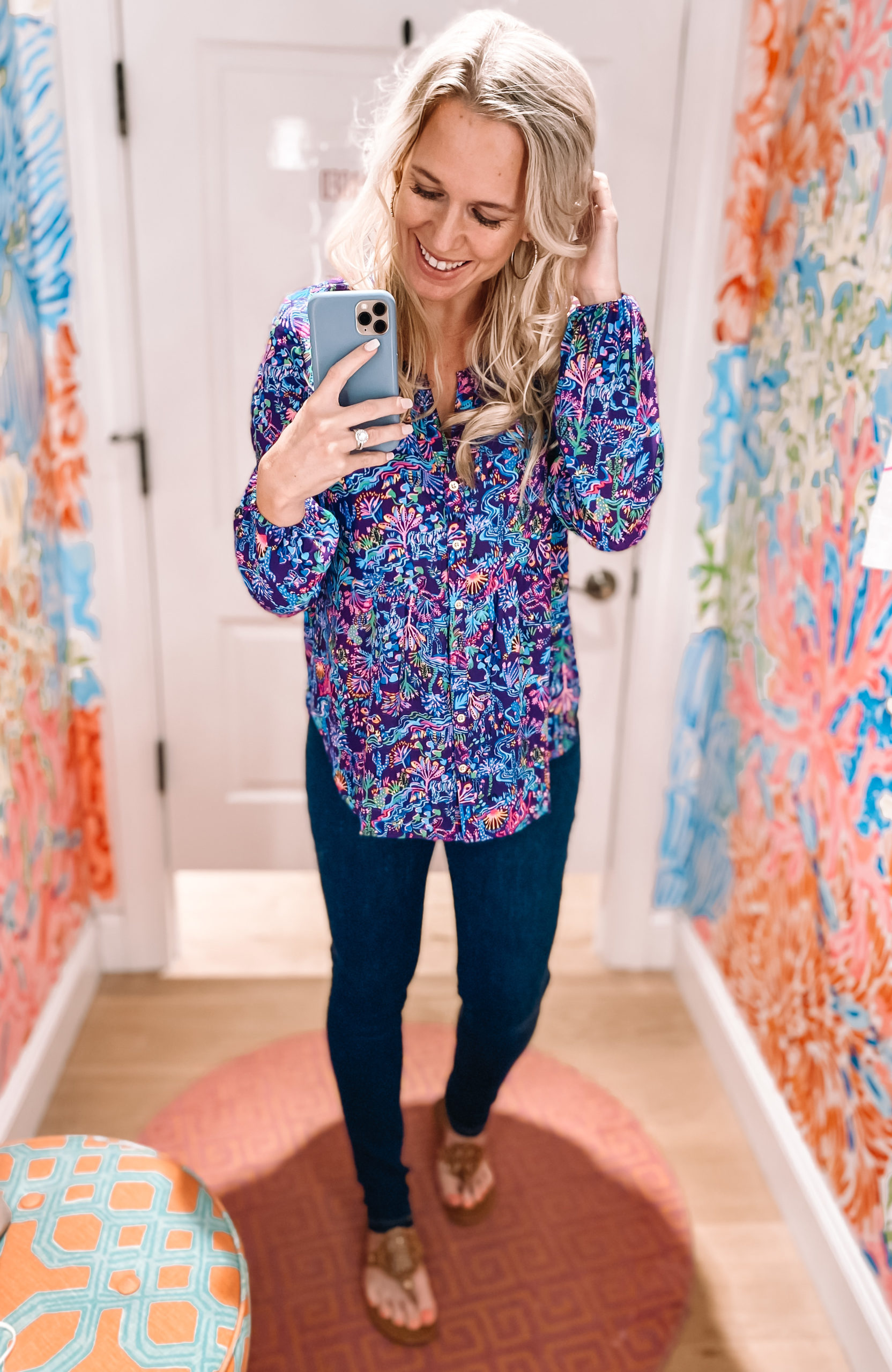 Lilly Pulitzer 2021 Fall Try-On Guide colorful silk top