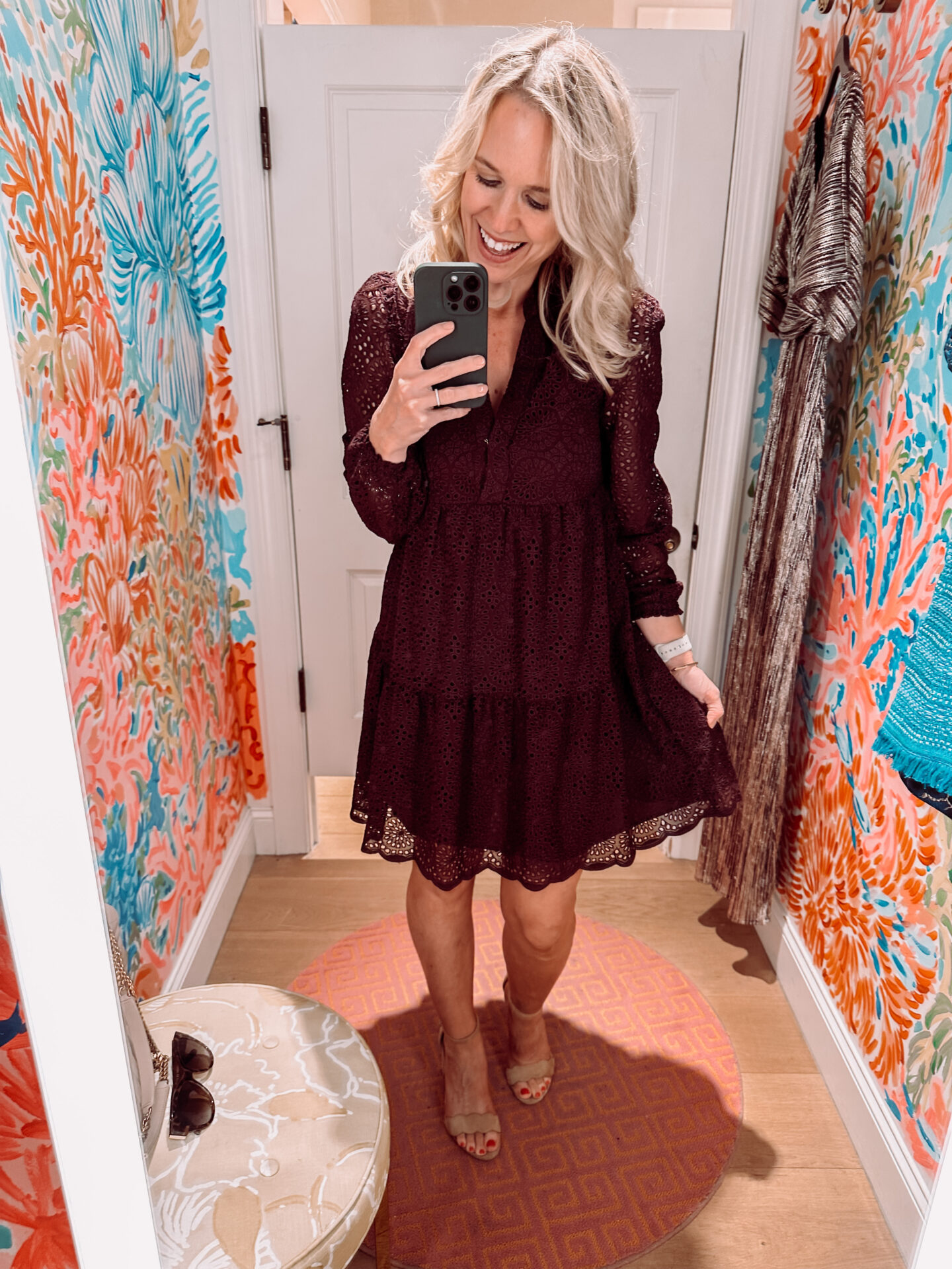 Lilly pulitzer winter dress in cherry ganache