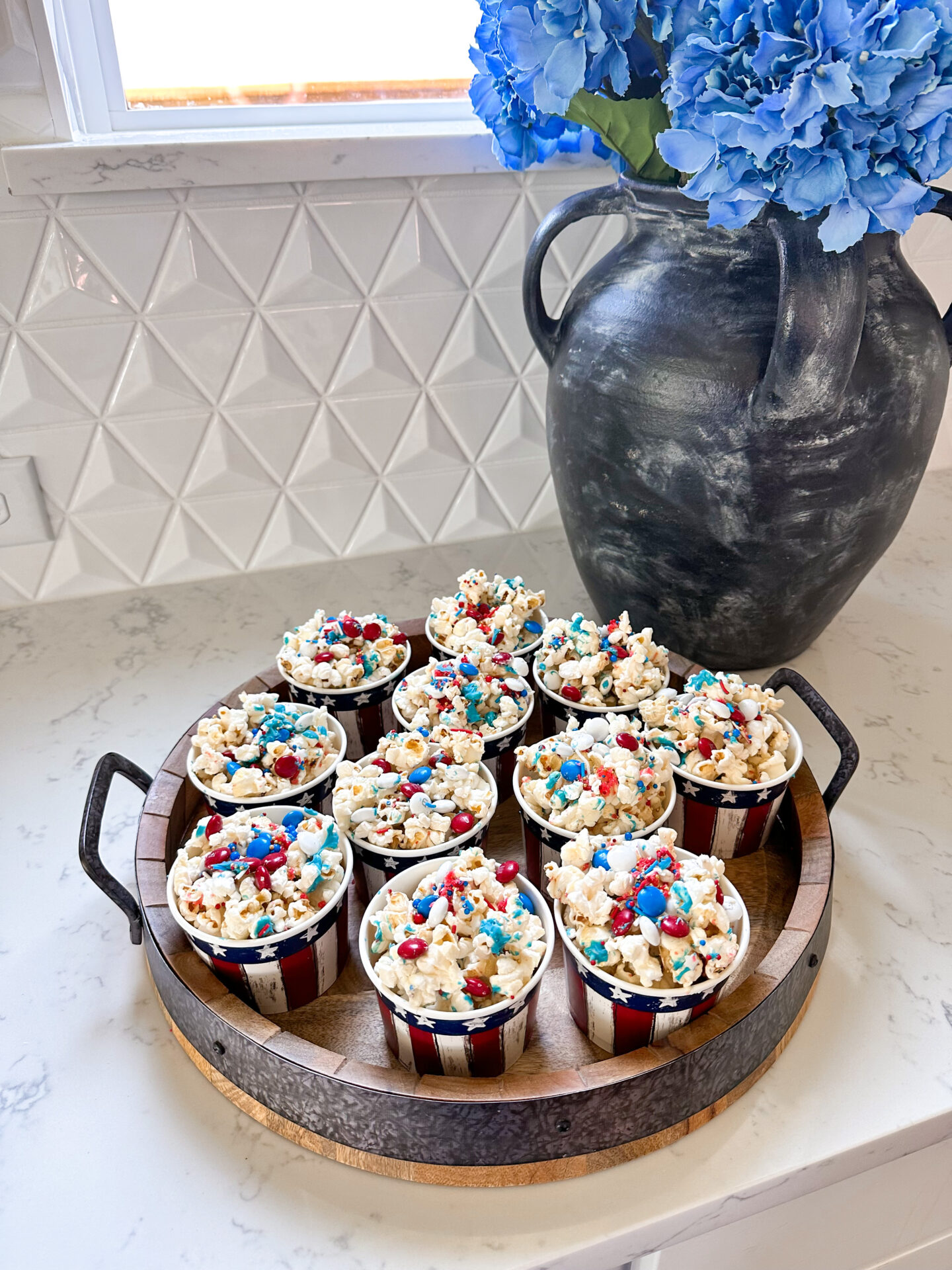 firecracker popcorn, fun fourth of july snack idea | 5 Summer Ideas | Summer Recipes and Decor | summer fun for the family